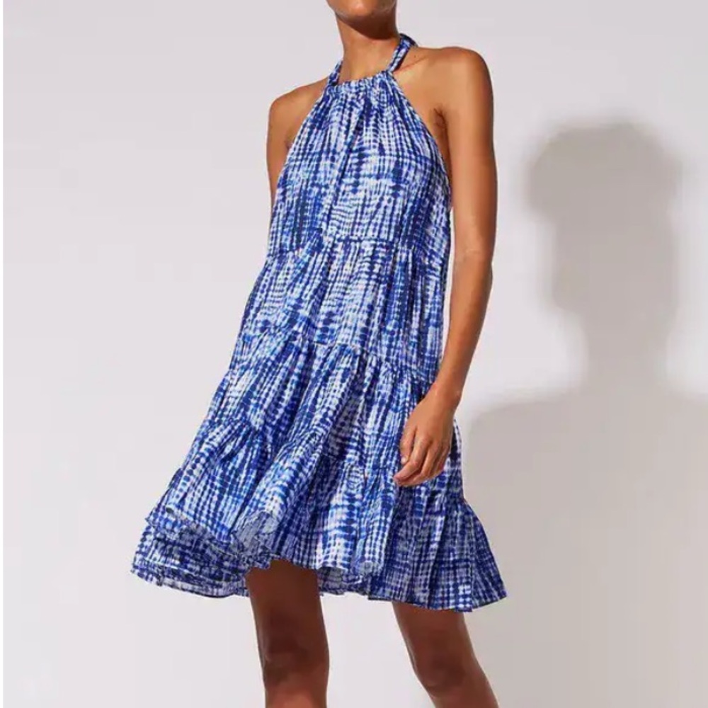 NWT SOLID & STRIPED Brianna Dress in Blue Abstract Print Size Small